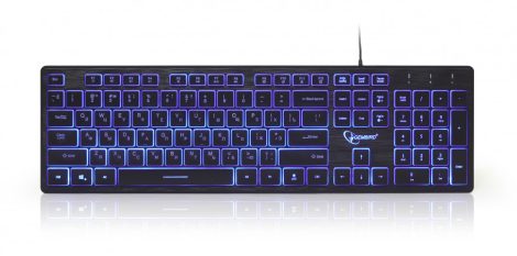 GEMBIRD 3-színű backlight multimedia keyboard, fekete, RU layout KB-UML3-01-RU