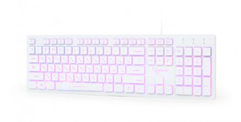 GEMBIRD 3-színű backlight multimedia keyboard, fehér, RU layout KB-UML3-01-W-RU