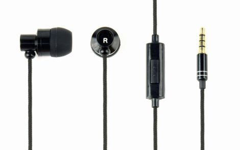 GEMBIRD Metal earphones with microphone, 'Paris', fekete 4pin MHS-EP-CDG-B