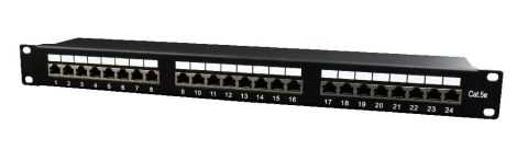 GEMBIRD Cat.5E 24 port shielded patch panel, 19'' 1U NPP-C524-002