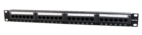 GEMBIRD Cat.5E 24 port patch panel with rear kábel management NPP-C524CM-001