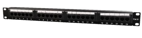 GEMBIRD Cat.6 24 port patch panel with rear kábel management NPP-C624CM-001