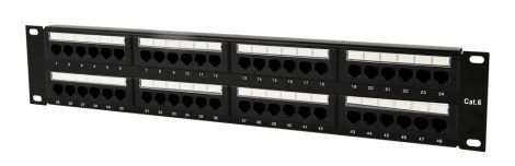 GEMBIRD Cat.6 48 port patch panel with rear kábel management NPP-C648CM-001