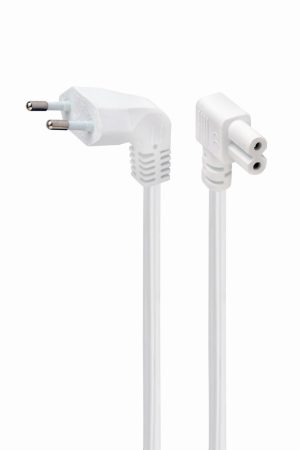 GEMBIRD PC-184L-VDE-2.5M-W Power cord (C7) with angled connectors, VDE approved, 2.5 m, white