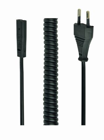 GEMBIRD PC-C1-VDE-1.8M Power curled cord (C1), 2 x 0.75 sq.mm, VDE approved, 1.8 m