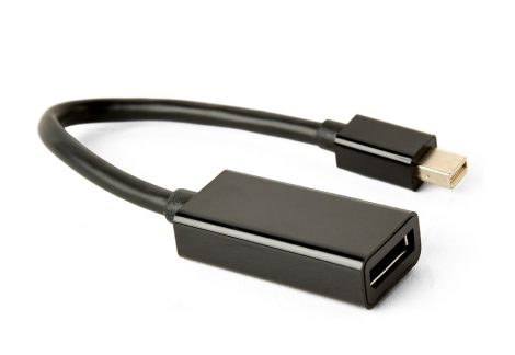 GEMBIRD 4K Mini Displayport / M to Displayport / F kábel 15 cm, fekete A-mDPM-DPF4K-01