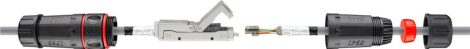 Kültéri (IP68) LAN kábel toldó, CAT-6 STP, 2 x RJ45 STP aljzat (44417)