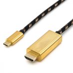  USB 3.1 kábel C/M - HDMI M 2m 4K2K@60 Hz, fekete GOLD ROLINE (11.04.5847)