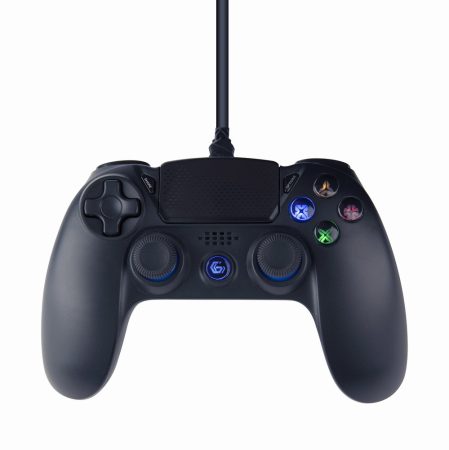 Wired vibration game controller for PlayStation 4 or PC, black Gembird JPD-PS4U-01