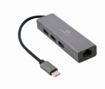   USB-C Gigabit network adapter with 3-port USB 3.1 hub Gembird A-CMU3-LAN-01
