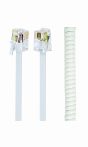   GEMBIRD telefon handset spiral cord, RJ10 (4P4C), 2 m, fehér TC4P4CS-2M-W