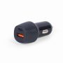   GEMBIRD 2-port USB car fast charger, Type-C PD, 18 W, black TA-U2QC3-CAR-02