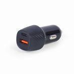   GEMBIRD 2-port USB car fast charger, Type-C PD, 18 W, black TA-U2QC3-CAR-02