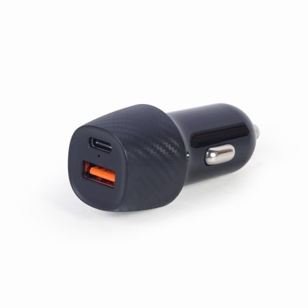 GEMBIRD 2-port USB car fast charger, Type-C PD, 18 W, black TA-U2QC3-CAR-02