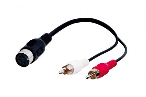 Audio kábel adapter 5-pin DIN aljzat -> 2RCA male GOOBAY (50004)