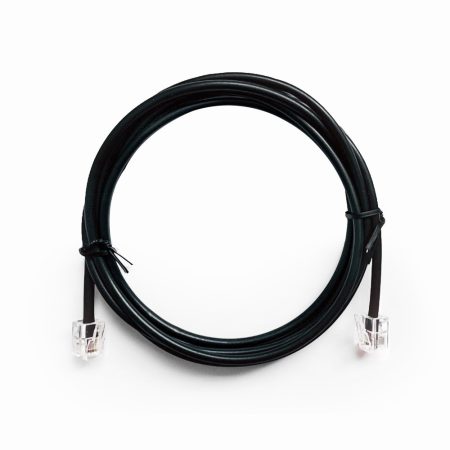 GEMBIRD TC6P4CR-2M Telephone cord, round, 6P4C, 2 m, black