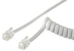   Telefonkagyló spirál kábel 4m fehér RJ-10/RJ10 4P/4C GOOBAY (68601)