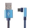   Gembird CC-USB2J-AMCML-1M-BLPremium jeans (denim) Type-C USB kábel fém "L" csatlakozó, 1 m, kék