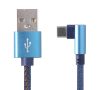   GEMBIRD Premium jeans (denim) Type-C USB kábel fém "L" csatlakozó, 1 m, kék CC-USB2J-AMCML-1M-BL