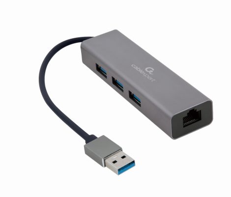 GEMBIRD USB 3.0 adapter  Gigabit network with 3-port USB 3.0 hub A-AMU3-LAN-01