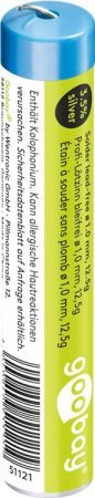 Ólommentes forrasztóanyag, o 1,0 mm, 12,5 g-os orsó 3,5 % ezüst GOOBAY (51121)