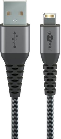 Apple Lightning 8 pin - USB 2.0 textil borítású 2 m GOOBAY (49269)