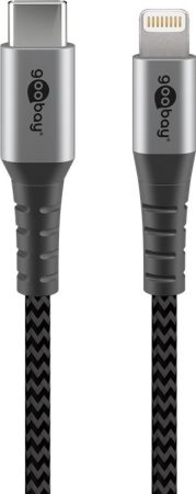 USB 3.1 kábel C/M - Apple Lightning 8 pin textil borítású 0,5 m GOOBAY (49270)