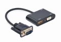   Gembird VGA to HDMI + VGA adapter cable, 0.15 m, black A-VGA-HDMI-02
