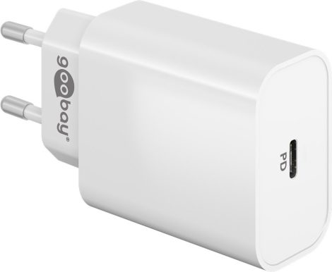 USB hálózati gyorstöltő USB-C 3.1, 45W, fehér GOOBAY (61754)