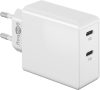   USB hálózati gyorstöltő 2XUSB-C 3.1 36W, fehér GOOBAY (61758)