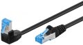   CAT.6A S/FTP patch kábel 0,25 m PIMF, LSOH, 1x90°, fekete GOOBAY (51555)