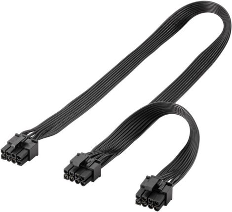 Y tápkábel 8 pin M -> 2x 6+2 pin M PCI Express átalakító 23 cm GOOBAY (59714)