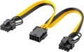   Y tápkábel 8 pin F -> 2x 6+2 pin M PCI Express átalakító 23 cm GOOBAY (60000)