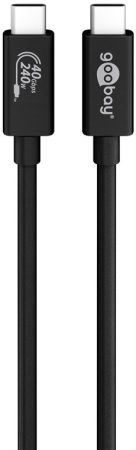 USB 3.1 kábel C/M - C/M fekete  0,7m,  5A/240W/48V GOOBAY (61716)
