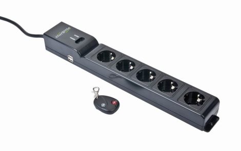 GEMBIRD Surge protector 5 socket, Remote controlled EG-SP5-U6B-RM
