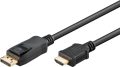 DisplayPort kábel DP M-HDMI M 1m aranyozott GOOBAY (51956)