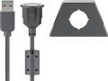   USB hosszabbító kábel A-A 2.0 1,2m fekete, tartókonzollal GOOBAY (93351)