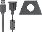   USB hosszabbító kábel A-A 2.0 2m fekete, tartókonzollal GOOBAY (93351)