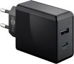   USB hálózati gyorstöltő 1xUSB-C 3.1,1xUSB 3.0 28W, fekete GOOBAY (44960)