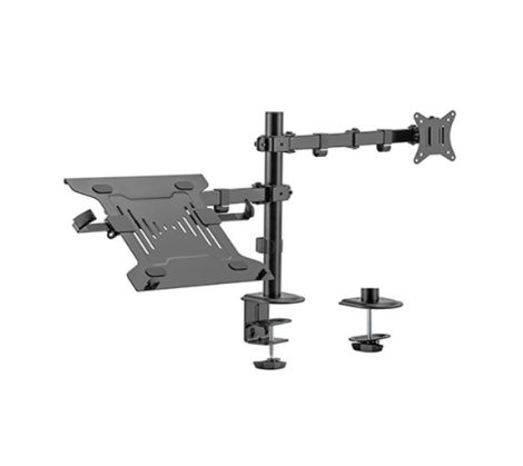 GEMBIRD Adjustable desk mount with monitor arm and notebook tray MA-DA-03