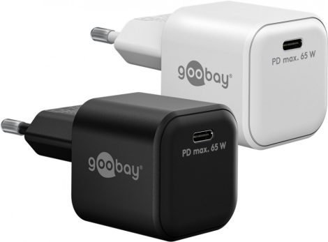 USB hálózati gyorstöltő 1x QC 3.1 (65W) 3A, nano, fekete GOOBAY (65369)