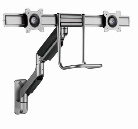 GEMBIRD Adjustable wall 2-display mounting arm, 17”-32”, up to 8 kg MA-WA2-02