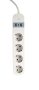   GEMBIRD Hálózati elosztó 4-es, 2xUSB, 1,5 m, fehér TSL-PS-S4U-01-W