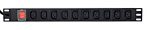   GEMBIRD Power distribution unit (PDU), 10 pcs C13 sockets, 1U, 16A, C19 plug 2 m cable EG-PDU-10C132C19