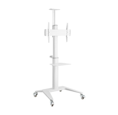GEMBIRD Aluminum TV floor stand with caster wheels, 37" - 70", white TVS-70T-02-W