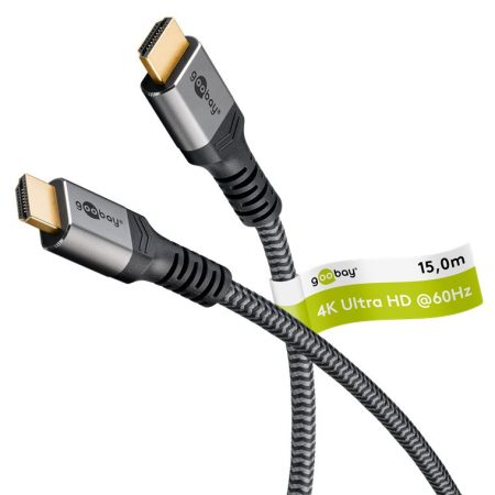 HDMI kábel 2.0 HDMI/M-HDMI/M 15m ULTRA HD 4K@60Hz "Sharkskin" GOOBAY (64998)