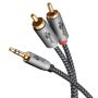   Audio kábel 3,5mm jack/2RCA 2m "Sharkskin" GOOBAY (65288)