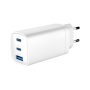   GEMBIRD 3-port 65 W GaN USB PowerDelivery fast charger, white (TA-UC-PDQC65-01-W) TA-UC-PDQC65-01-W