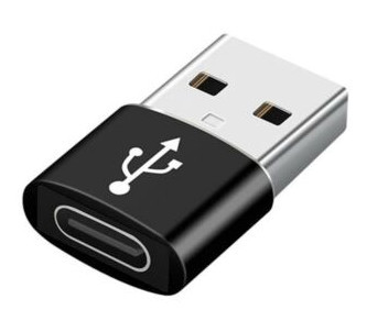 GEMBIRD USB AM to Type-C female adapter, black A-USB2-AMCF-02