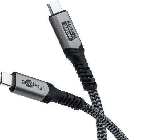 USB 3.1 kábel C/M - C/M, textil, 1,5m, 240W, 40 Gbit/s  GOOBAY (74212)